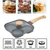 MIHUNTER 4-Cup Aluminum Nonstick Egg Pan with Lid, Suitable for
