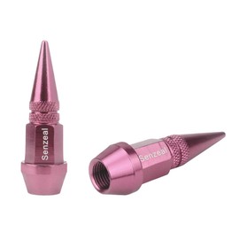 Senzeal 4X Long Impale Spiked Aluminum Car Truck Bike Wheel Tire Caps Air Dust Cover Pink
