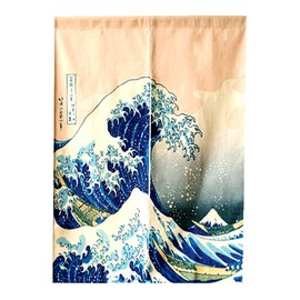 LIGICKY Japanese Noren Doorway Curtain Ukiyoe Hokusai The Great Wave Off Kanagawa Tapestry for Home Decoration 85×120cm