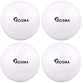 Kosma Set of 4 Smooth Hockey Balls | Outdoor Sports Practice Training Balls - White
