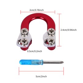 SPG 2 Sets Archery D Loop, Archery Metal D Loop for Compound Bow Release Nocking Loop with Screwdrivers Mounted on Bowstring Screw Reinforcement Compound Bow Accessories Hunting