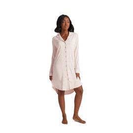 Faceplant Dreams Bamboo Rayon Boyfriend Nightshirt (Blush Pink, Medium) | Luxury Lounge and Sleepwear