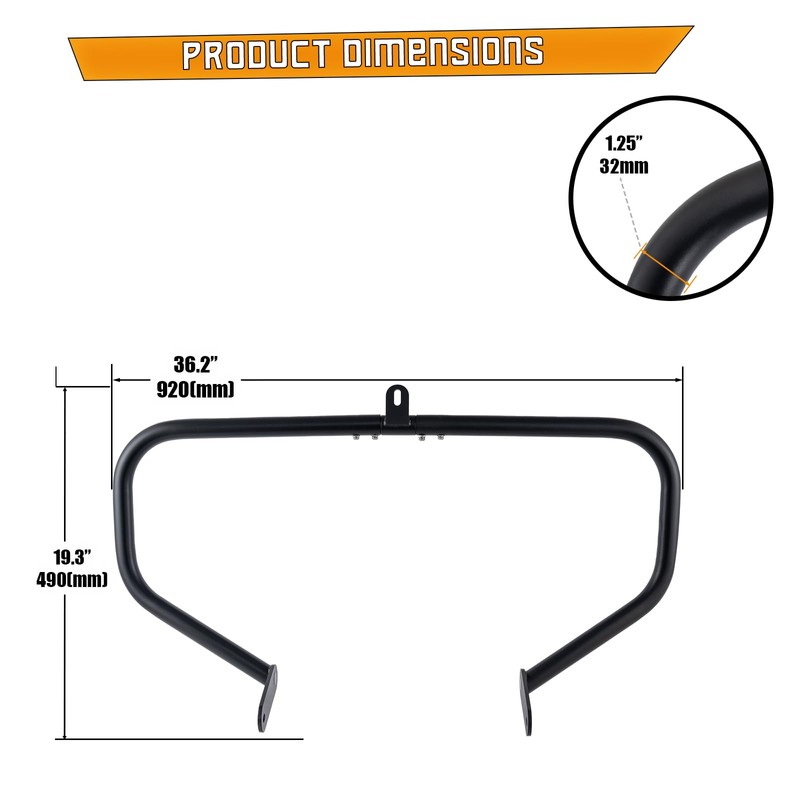 Kinglemc Crash Bar Engine Guard Highway Bar for Kawasaki Vulcan