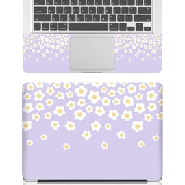 NXZGO 12.1 13 13.3 14 15.4 15.6 Inch Laptop Skin Decal, Laptop Skins Stickers Decals for Notebook PC, Universal Reusable Vinyl Laptop Cover Sticker, Waterproof Art Protector I Lavender Happy Flower