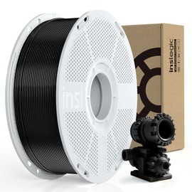 Inslogic Carbon Fiber Nylon Filament 1.75mm, Black PA6-CF 1kg Spool, High-Temp & Wear Resistant, High Strength & Rigidity 3D Filament for Functional Parts & Industrial Tools