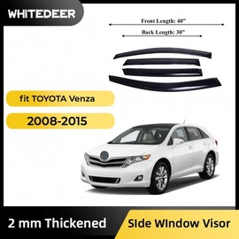 WhiteDeer ZH Durable Window Deflectors Rain Guards for Toyota Venza 2008 2009 2010 2011 2012 2013 2014 2015 Side Window Visor Rain Guards Sun Rain Deflector Visor 4 Pieces 2mm Thickened…