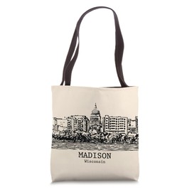 Madison Wisconsin Vintage Retro Travel Souvenir Tote Bag