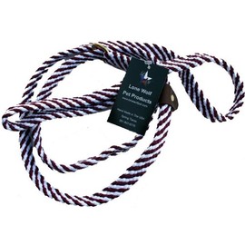 Lone Wolf Slip Lead with Leash and Collar for Pets, 5/8 by 4-Feet, Maroon/White Spiral
