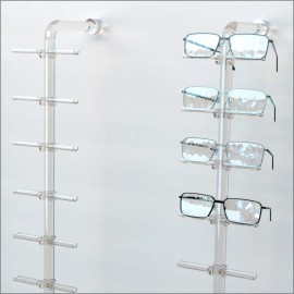 CNS Frame Displays Optical Display - Acrylic Wall Mount Eyewear Display Rod with10 Flat Clips