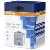 Osram Linear LED Corner USB Socket Under-Cabinet Luminaire, Silver, 8