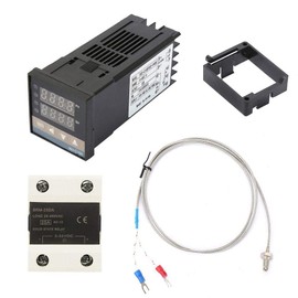 Temperature Controller + Relay + Thermocouple Digital PID Temperature Controller (110-240V AC) Kits 0-400℃ + 25A SSR Solid State Relay + 1M M6K Thermocouple Industrial Controls