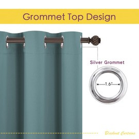 NICETOWN Farmhouse Blackout Curtains for RV Kitchen Basement Thermal Insulated Grommet Small Window Curtain for Bathroom Cabinet,42 Inch Wide by 36 Inches Long, 2 Panels, Greyish Blue