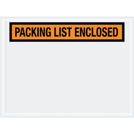 Aviditi PL442 Panel Face Envelope, "Packing List Enclosed", 4-1/2" Length x 6" Width, Orange (Case of 1000)