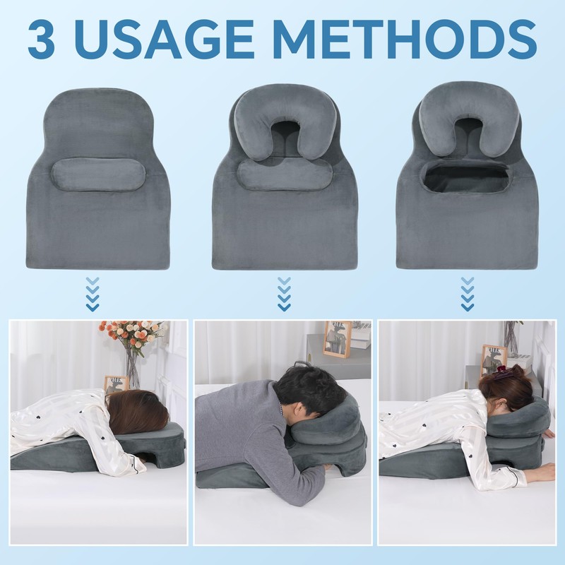 MABOZOO Face Down Prone Pillow, Massage Pillow with Headrest and
