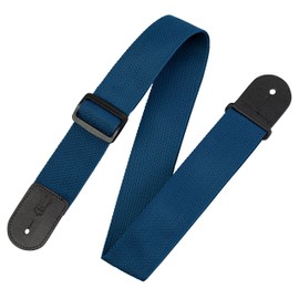 Levy's Leathers 2" Polypropylene Guitar Strap with Genuine Leather Ends and Tri-glide Adjustment. Navy (M8POLY-NAV)