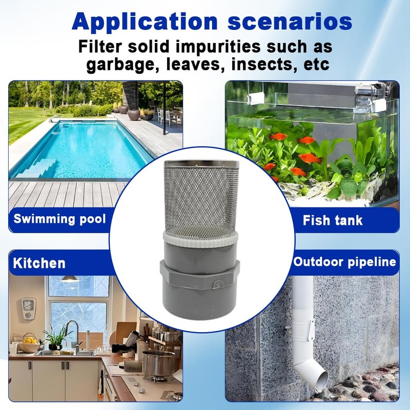AIMCOCO 1.5" Stainless Steel Filter Cover Connected to 1.5 inch/DN40