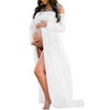 Mommy Jennie Maternity Dress Off Shoulder Long Sleeve Split Front