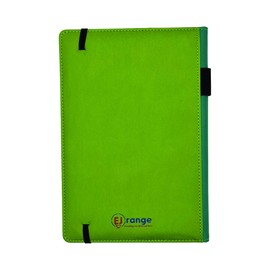 EJRange A5 Lined Notebook-Thick 100gsm Paper, Durable PU Leather Cover, Ribbon Marker, 192 Pages, Inside Pocket and Elastic Closure, Writing Pad for Journaling and Note-Taking (Light Green)