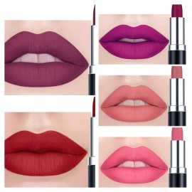 HANDAIYAN Matte Long Lasting Lipstick Colorful Bold HANDAIYAN Velvety Smooth Nonstick Cup - #01 Colour Lipstick