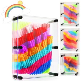 Pin Art Toy, 3D Pin Art Impression Toy Colorful Pin Art 3d Pin Sculpture for Adults Children Home Office Decoration