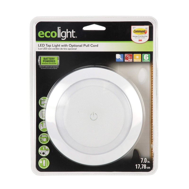 Ecolight Tap On/Off Battery Powered 7-Inch LED Closet Light –