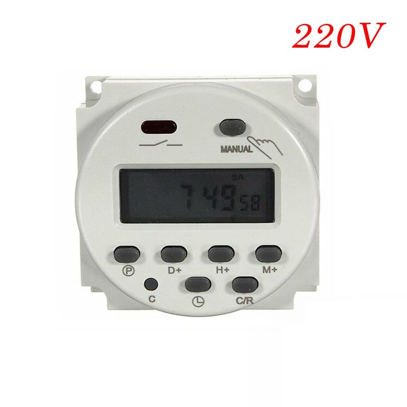 SagaSave Programmable Timer Switch, 220V Electric Weekly Digital Timer with