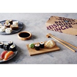 Reishunger Bamboo Sushi Serving Set, 4 Pieces