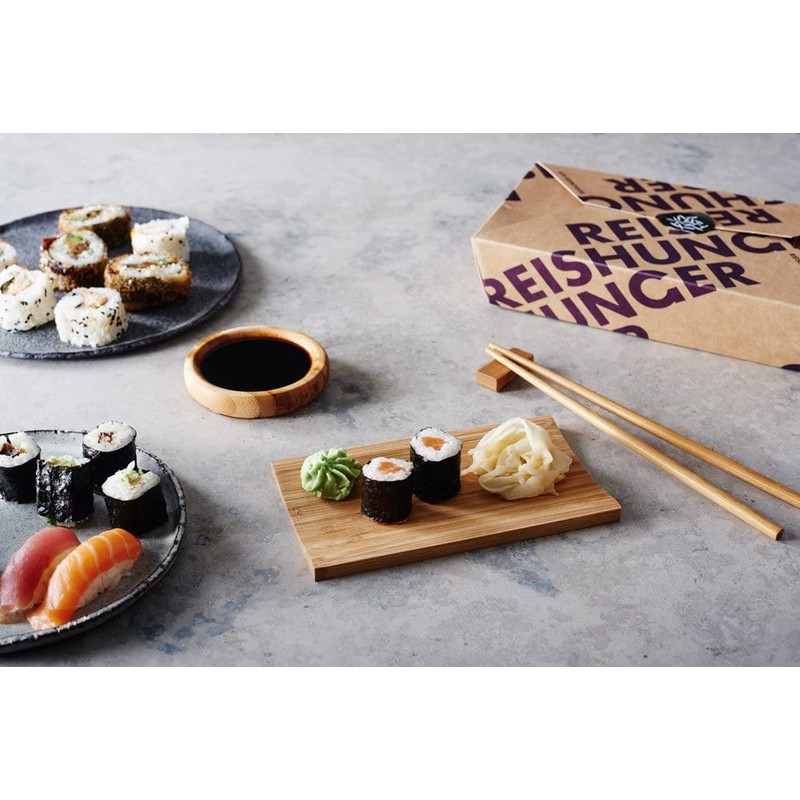 Reishunger Bamboo Sushi Serving Set, 4 Pieces