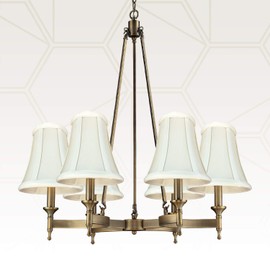 Royal Designs, Inc. BSO-704FC-6EG-6 True Bell Basic Lamp Shade with Flame Clip, 3.5" x 6" x 6.25", Eggshell, 6-Pack