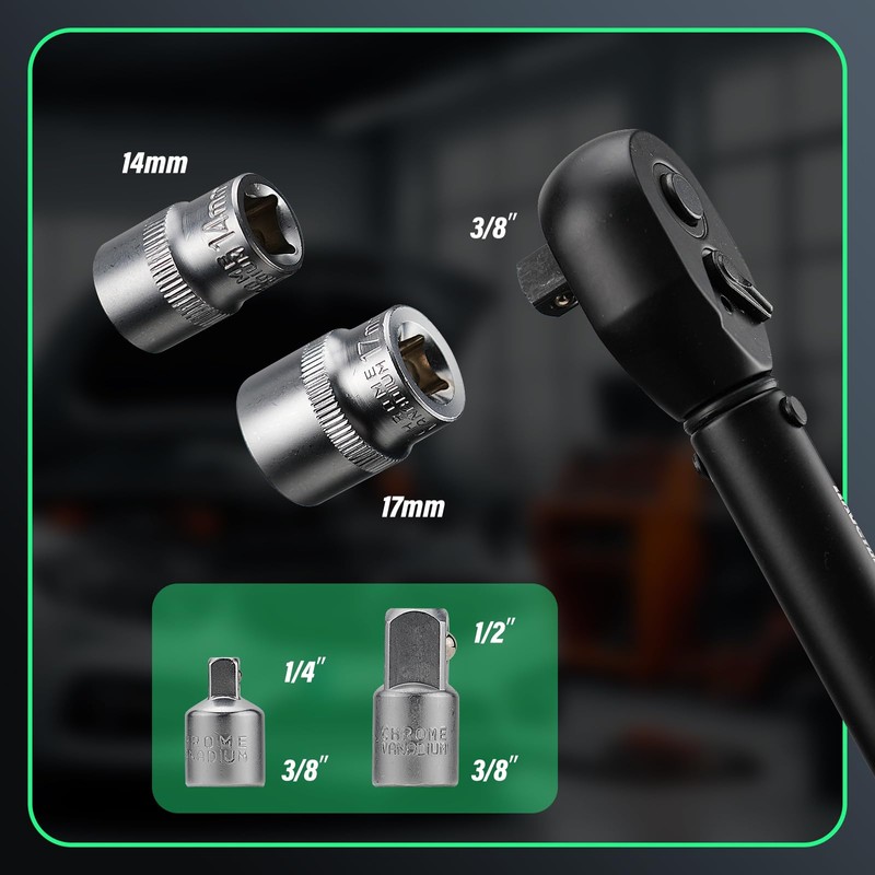 LLAVETOR 9Pcs Spark Plug Socket Set 3/8" 5-45Ft.lb Torque Wrench