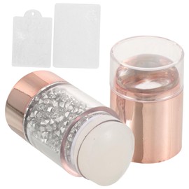 Ipetboom 1Set Double End Manicure Stamper Transparent Nail Stampers with Templates for Easy Nail Art Design Reusable Nail Stencils for Creative Patterns Present for Manicure