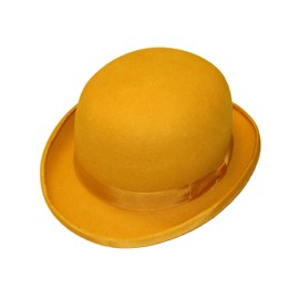DH Wool Bowler Hat Hard Top Round Felt Hat With Satin Lining