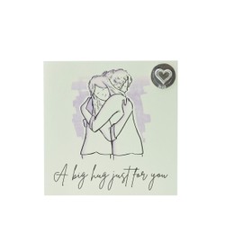 Girls Hug Card with Hug Token – Friends Hug with message ‘A big hug just for you’ Thinking of You Card (gc-wayhuggbbig)