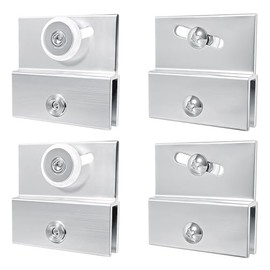 4 Pcs M 6054 Top Bracket Roller Assembly for Frameless Shower Doors, 3/4" Plastic Wheel with Ball Bearings, Aluminum Chrome Finish Replacement for Sliding Glass Doors