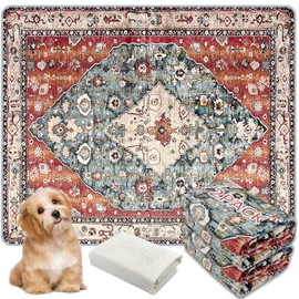 AIHSUMC Washable Pee Pads for Dogs, (2 Pack, 36"x42") Upgrade Reusable Puppy Pads with Non-Slip Rug Pad, Super Thickening Absorbent Leakproof Dog Traning Pads Whelping Pad for Dogs, Doggie(Red-2)