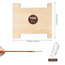 Aemygo 200 Pcs Ribbon Storage Organizer Set, Flat Wood Ribbon Spools with Folding Clips Embroidery Floss Bobbins Holder Empty Wooden Thread Storage for Cross Stitch Cotton Sewing Storage