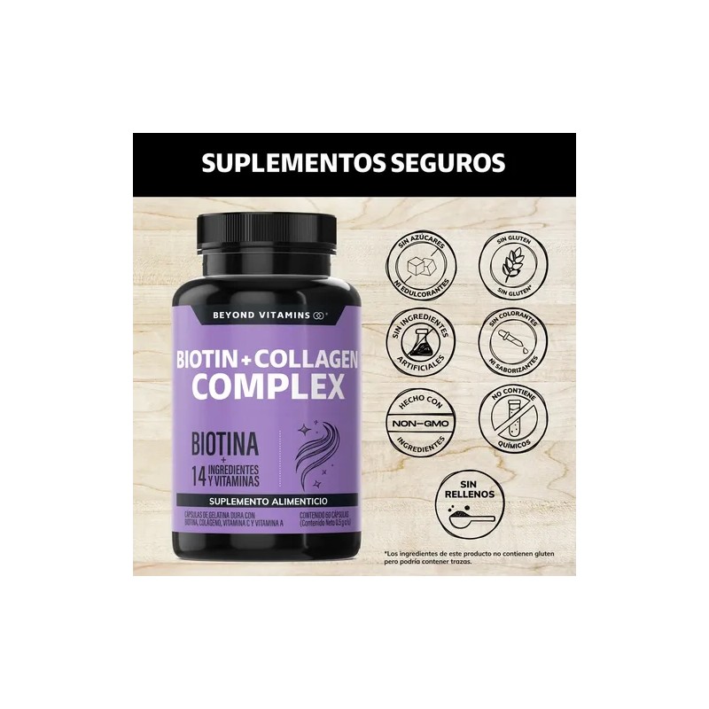 Biotin + Collagen Complex - Contiene Biotina + Colágeno +