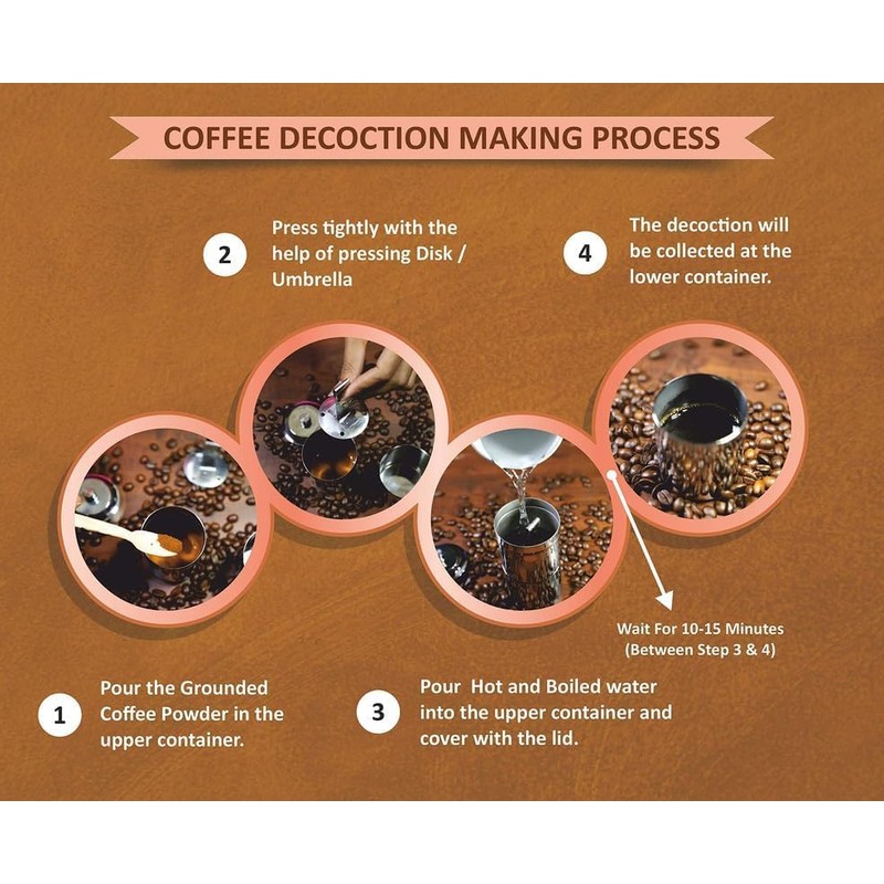 Raslok South Indian Stainless Steel Coffee Maker | Convenient 6-7