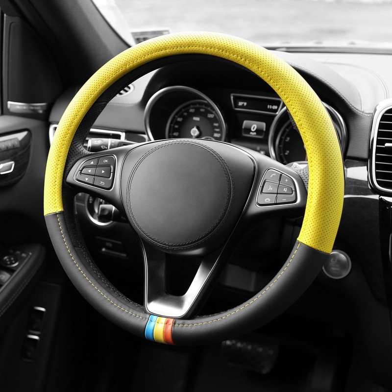 FH Group Full Spectrum Microfiber Leather Steering Wheel Cover –