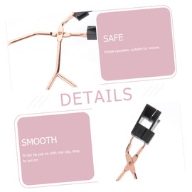 Minkissy 3pcs Magnetic Eyelash Curler Tool Rose Gold Eyelash Clip Applicator for Lash Extension Compact Design Anti-skid Handle for Personal
