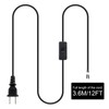 RTNLIT 12FT Lamp Cord with On/Off Button Switch and Polarized