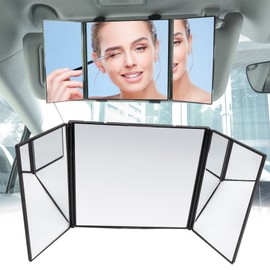 Unbranded 3 Way Folding LARGE Car Sun Visor Mirror Vanity Makeup Women Home Cosmetic Shade