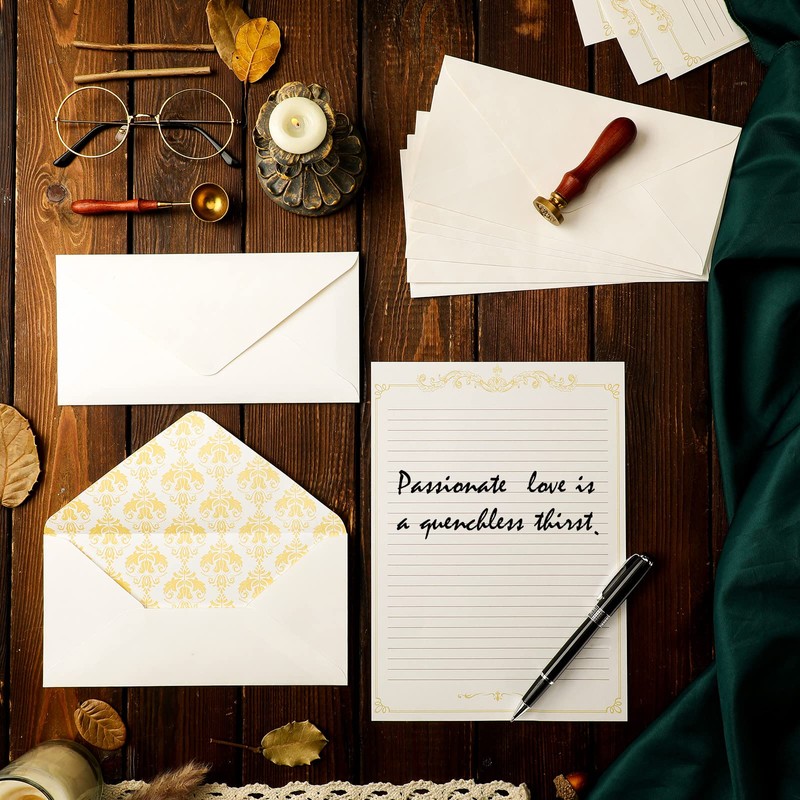 Eersida 150 Sheets Vintage Stationery Paper and Envelopes Letter Set
