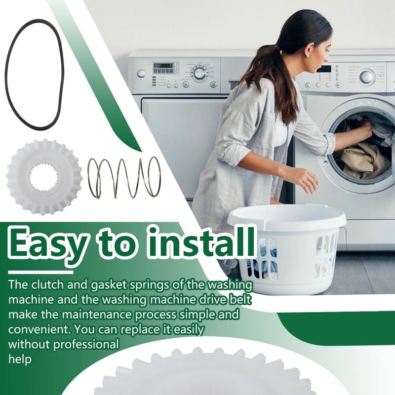 WELURE Washer Clutch & Drive Belt Kit - Compatible for