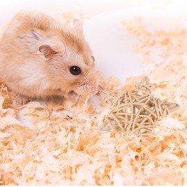 4 Pack Natural Wicker Rattan Balls Rabbit Chew Toys – Heart-Shaped Bunny Molar Chew Toys for Hamsters, Small Animals, Chinchillas, Tooth Grinding, Pet Activity Toys, Dry Flower Balls for Wedding Decor