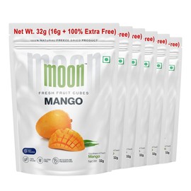 Moon Freeze-Dried Mango, Pack of 6 (1.12 Ounce each), Total 6.77 Ounce, Crispy & Natural Indian Mango Snack, No Sugar, No Preservatives, Healthy & Vegan