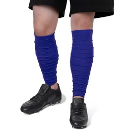 Century Star Mangas de pierna para hombre, manga de compresión de pantorrilla para hombre, calentadores de piernas para hombre, calcetines fruncidos, placa trasera de fútbol, Blanco, Medium