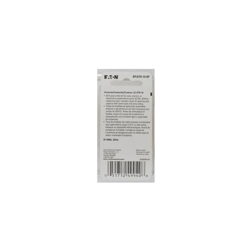 Bussmann BP/ATR-10-RP ATR Micro II Automotive Blade Fuse (2 Leg