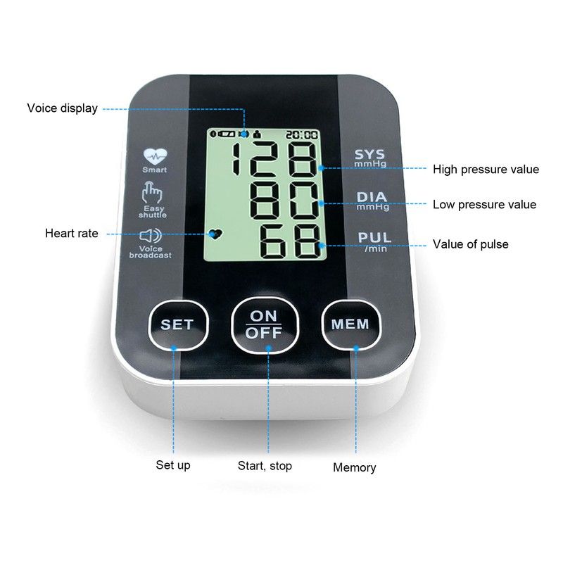 Blood Pressure Machine High Accuracy Voice Broadcast Automatic Intelligent LCD