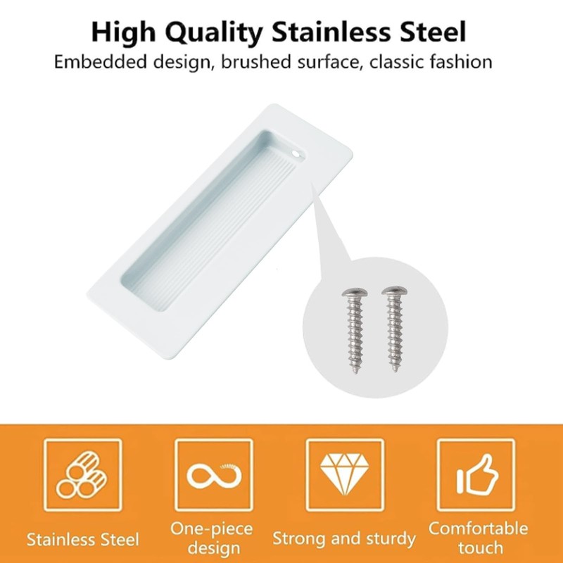 MOROBOR 4PCS Rectangular Recessed Concealed Handle, Embedded Design Sliding Door